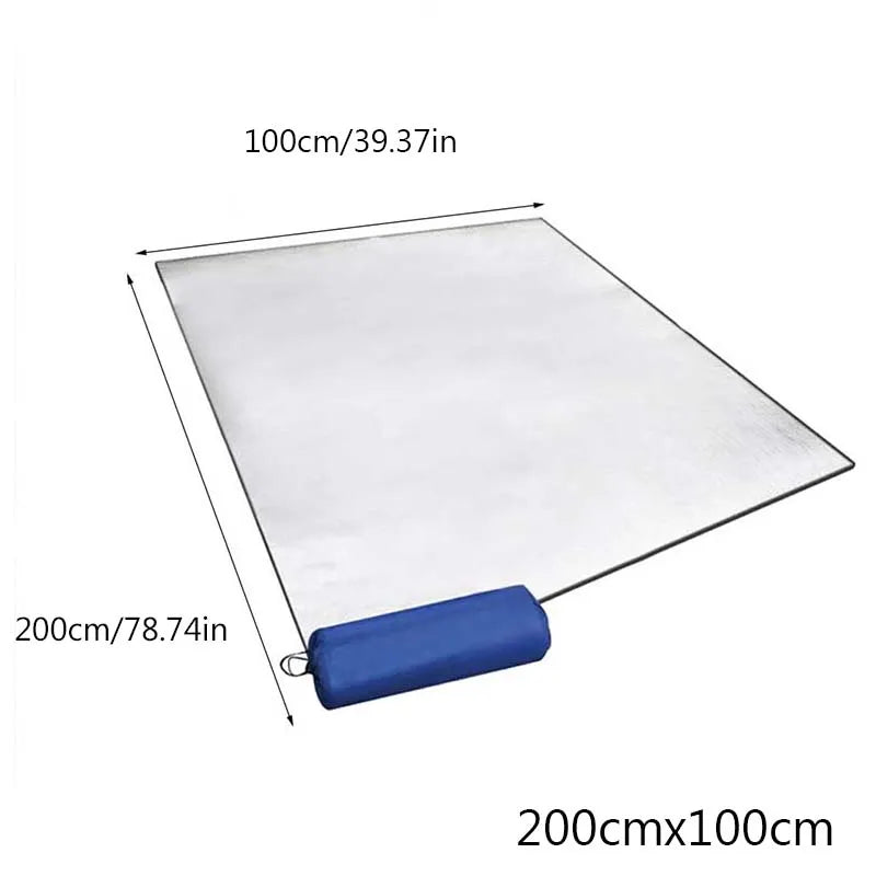 Two-Sided Camping Silver Mat Aluminum Mat Blanket Foam Pad Insulating Foil Mat Sleeping Tent Pad Reflecting Heat for Outdoor