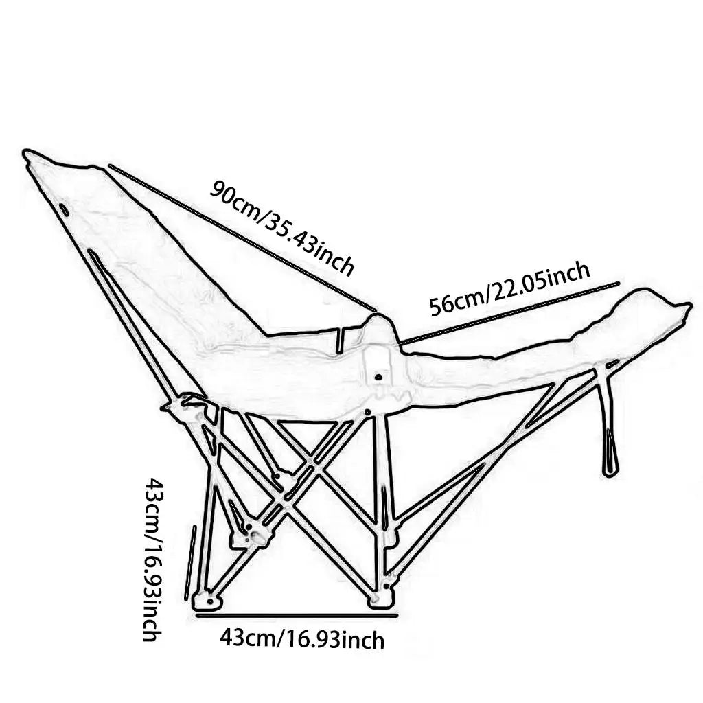 Reclining Camping Chair with Foot Rest Folding Lounge Chair Portable Adjustable Backrest for Outdoor Garden Park Lawn Fishing