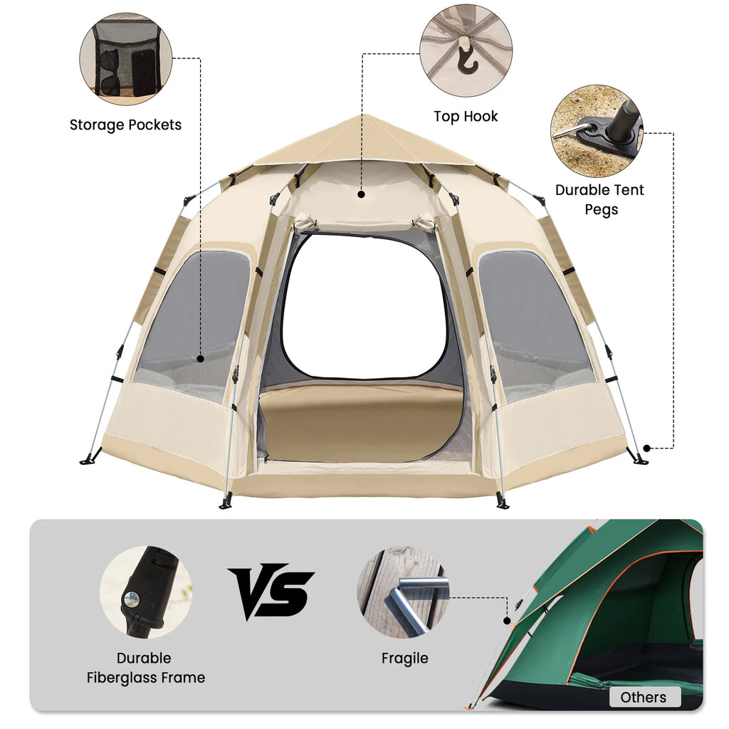 4-6 Person Tent for Camping, Camping Tent with Carry Bag, Instant Tent for Outdoor/Hiking/Traveling