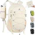Hiking Backpack 15L Small Backpack Packable Day Pack Water Resistant Lightweight Travel Backpack for Women Men with Shoulder Strap Pockets for Hiking Camping Outdoor, Beige
