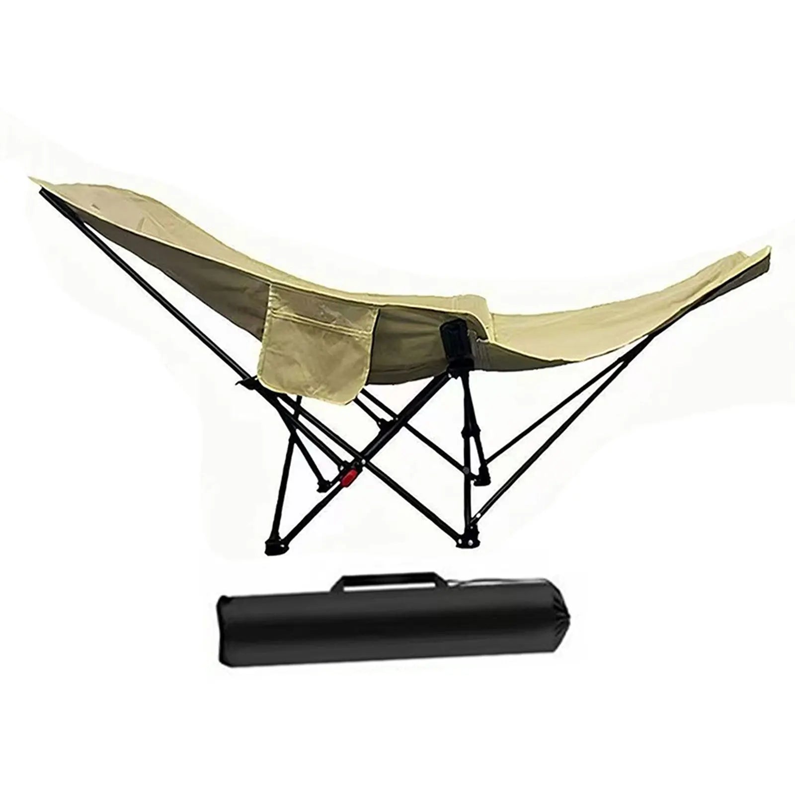 Reclining Camping Chair with Foot Rest Folding Lounge Chair Portable Adjustable Backrest for Outdoor Garden Park Lawn Fishing