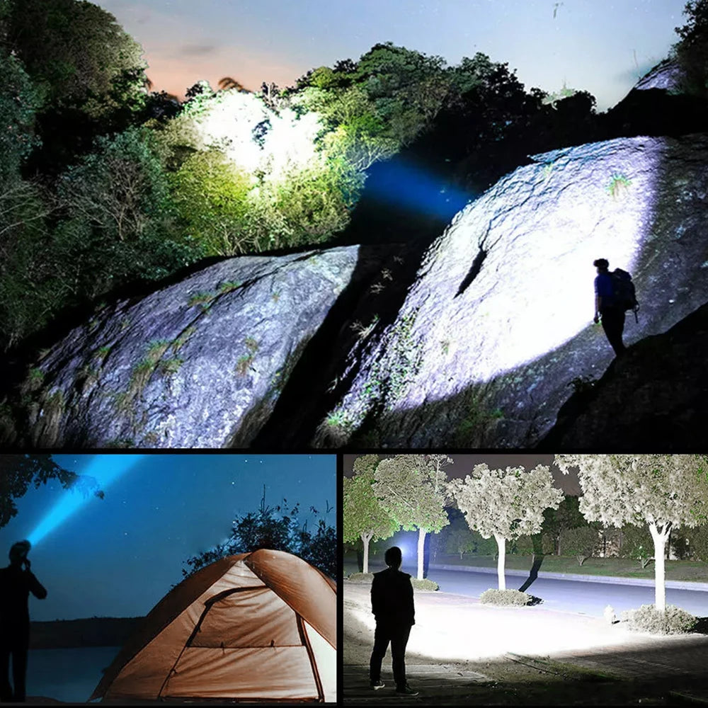 1Pcs Rechargeable Headlamp, Portable 5LED Headlight Torch, Portable Working Light, Fishing Camping Head Light for Travel, Campin
