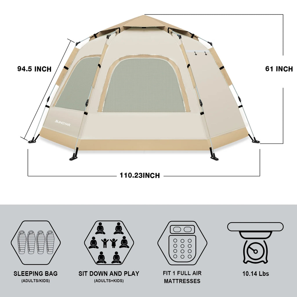 4-6 Person Tent for Camping, Camping Tent with Carry Bag, Instant Tent for Outdoor/Hiking/Traveling