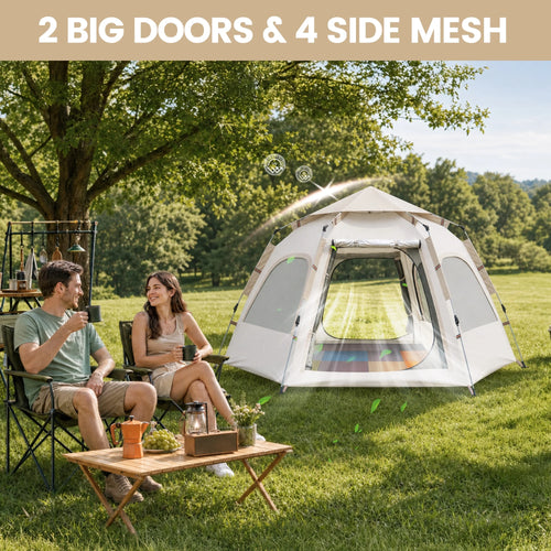 2-3 Person Camping Tent, Instant Pop up Tents for Camping- 60S Automatic Easy Setup Tent, Double-Layer Waterproof & Windproof Instant Tents for Hiking Backpacking