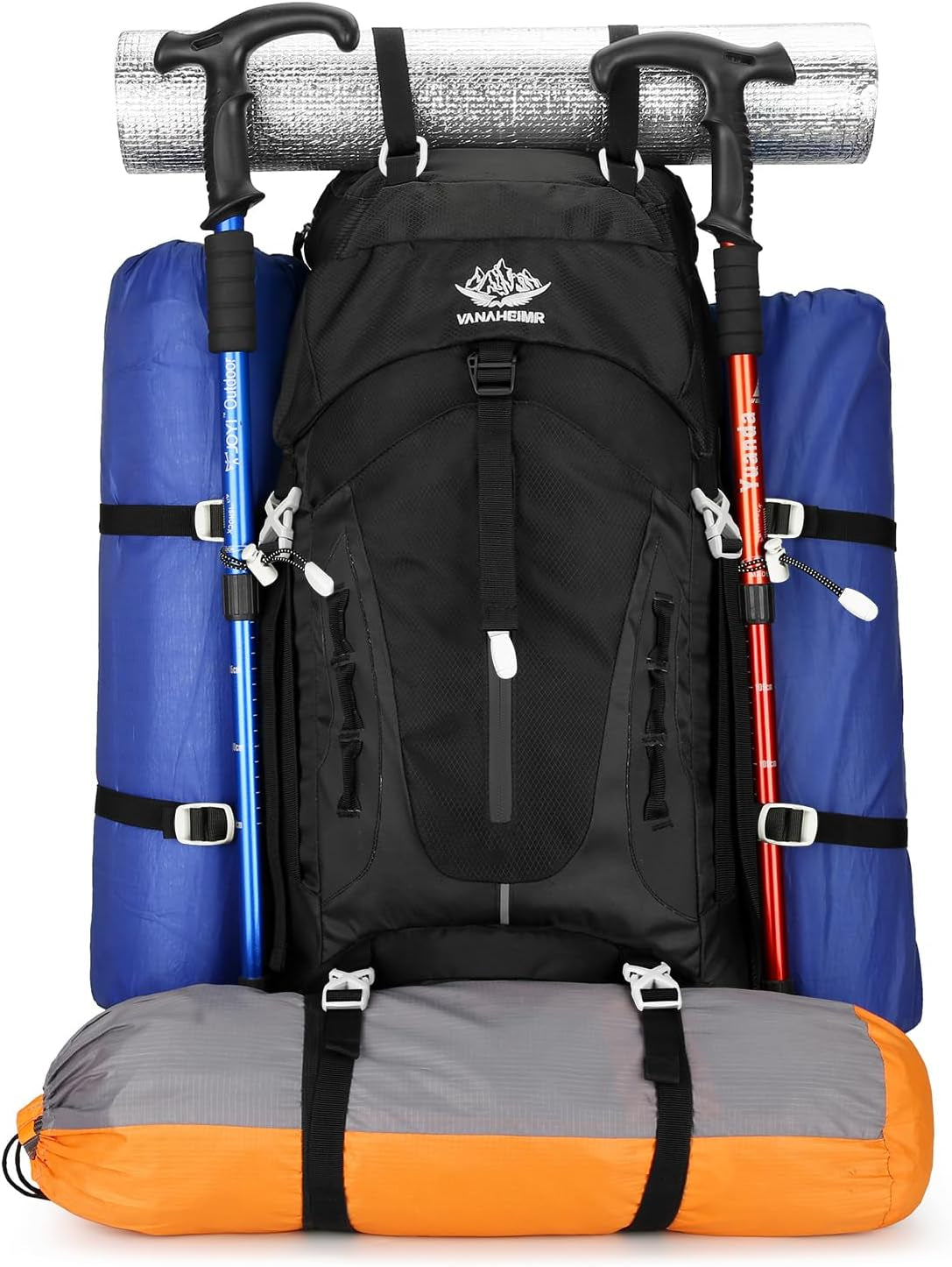 50L Hiking Backpack Men Camping Backpack with Rain Cover 45L+5L Lightweight Backpacking Backpack Travel Backpack
