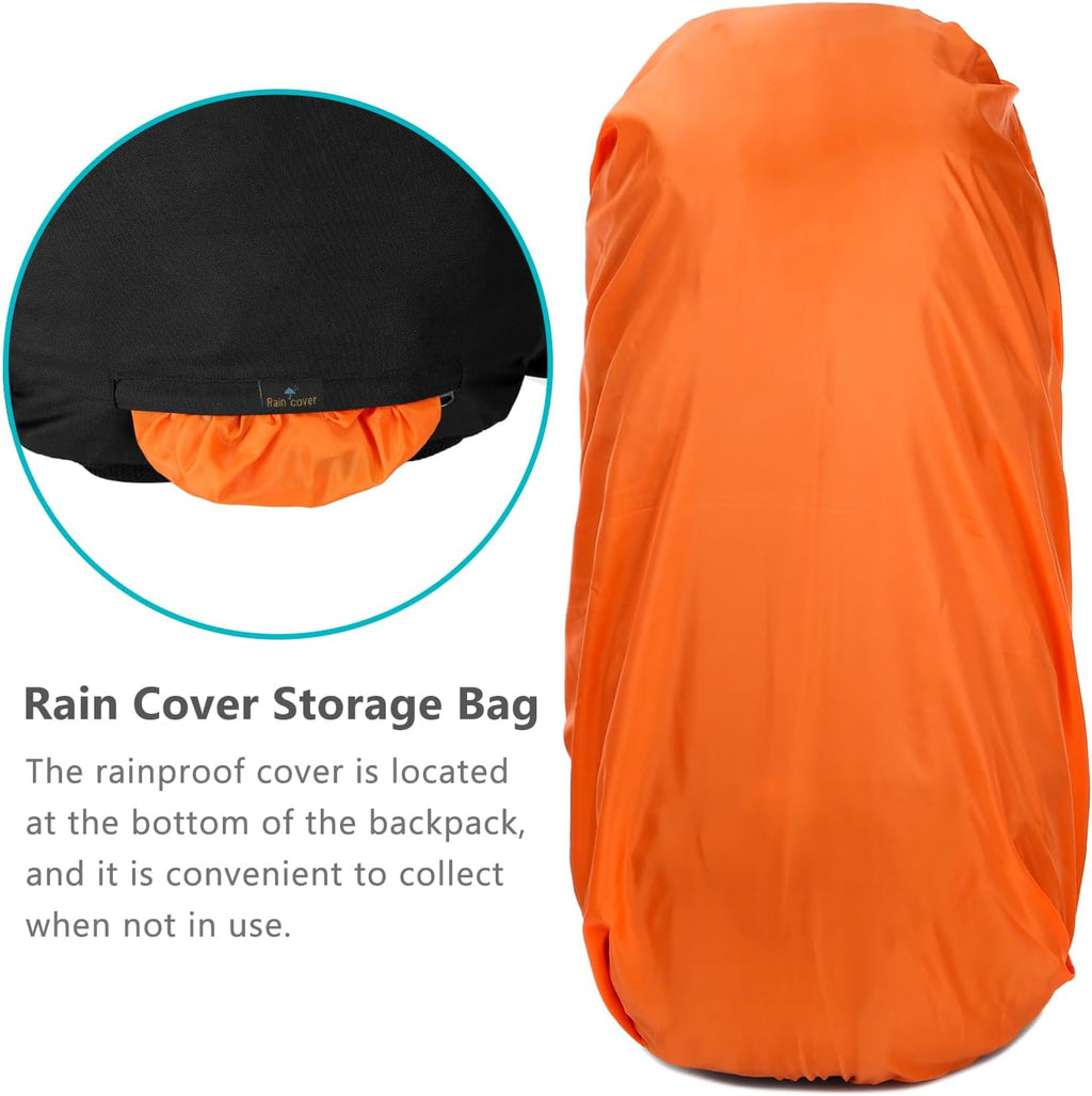 50L Hiking Backpack Men Camping Backpack with Rain Cover 45L+5L Lightweight Backpacking Backpack Travel Backpack