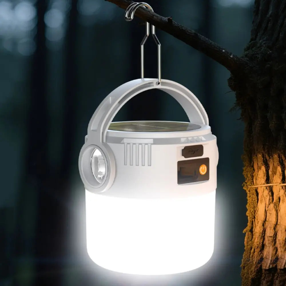 LED Light Solar Powered Light USB Rechargeable Ultra Bright Camping Light Handheld Design Multi Functional Rechargeable Light