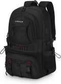 40L Hiking Backpack for Men Women, Expandable Travel Backpack for Camping, Waterproof Outdoor Hiking Daypack with USB A/C Port, Black, Medium