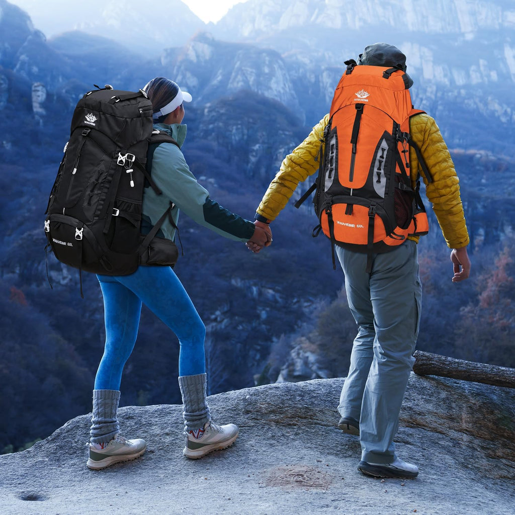 50L Hiking Backpack Men Camping Backpack with Rain Cover 45L+5L Lightweight Backpacking Backpack Travel Backpack