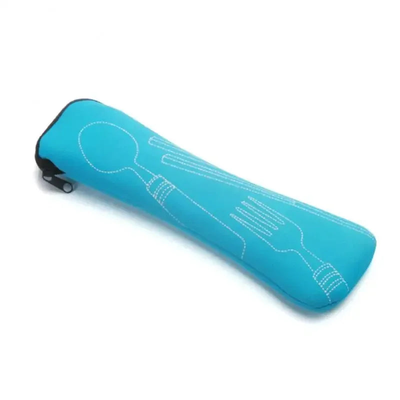 Portable Cutlery Bag with Zipper Cutlery Box Storage Bag Camping Cutlery Storage Bag for Kids Tableware Travelling Picnic School