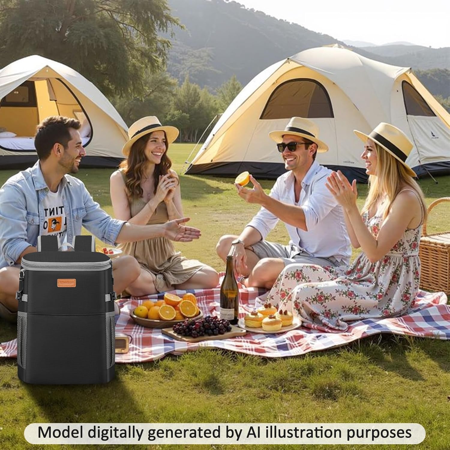 Camping Cooler Backpack 30 45 Cans, Soft Backpack Coolers Insulated Leak Proof Travel Cooler Bag Waterproof Lunch Picnic Beach Work Trip Thermal Bag Drink Beverage Beer Bag Cooler