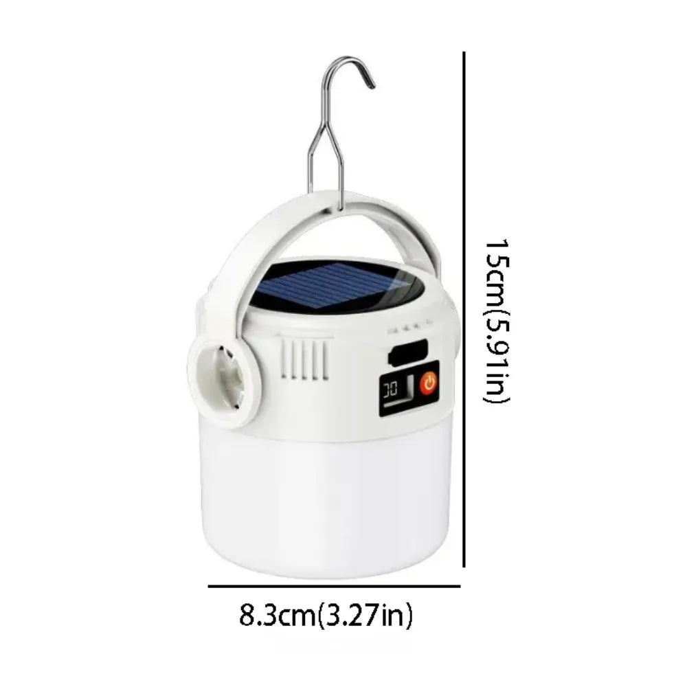 LED Light Solar Powered Light USB Rechargeable Ultra Bright Camping Light Handheld Design Multi Functional Rechargeable Light