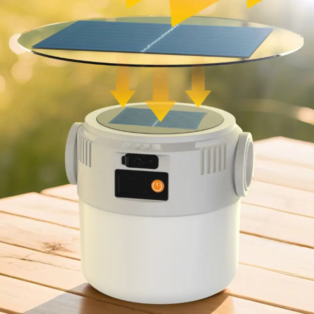 LED Light Solar Powered Light USB Rechargeable Ultra Bright Camping Light Handheld Design Multi Functional Rechargeable Light